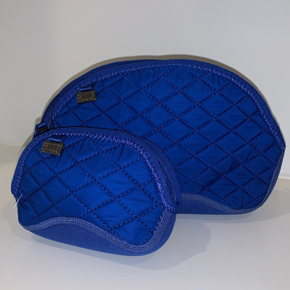 BUILT Ny Gramercy Collection Cosmetic Bags Sapphire‎ Blue Set - Picture 1 of 9
